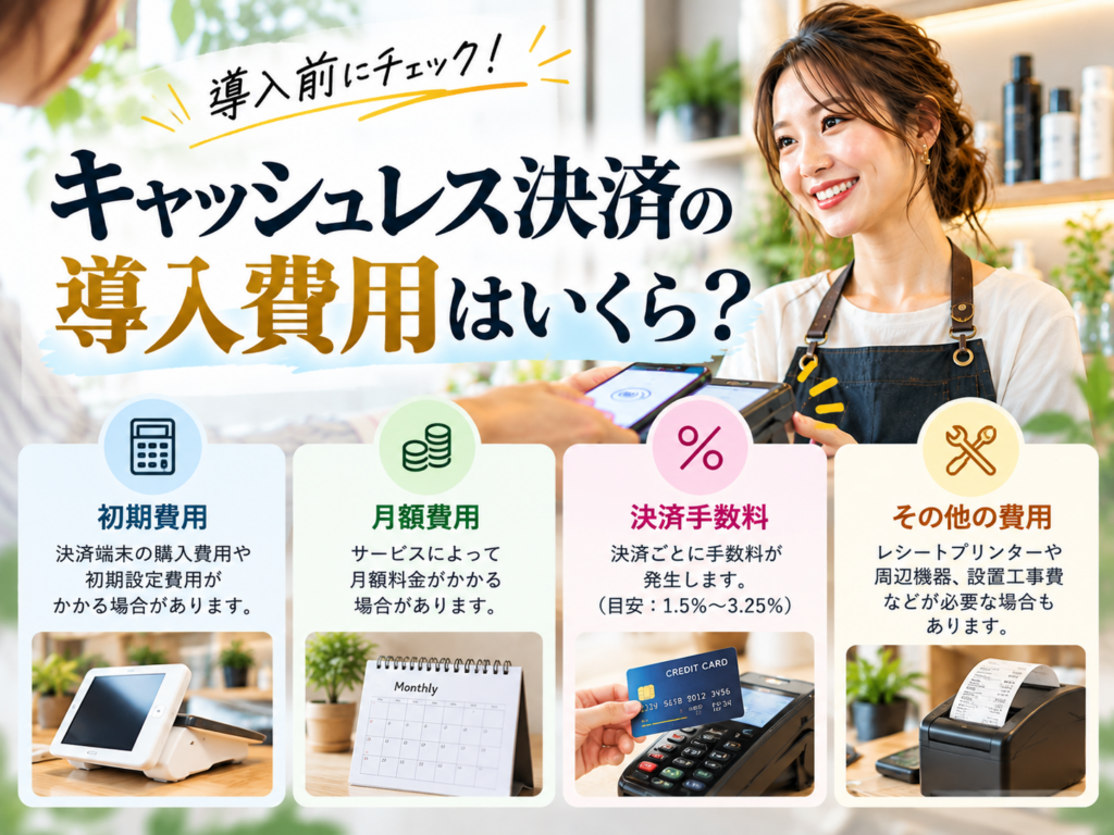 キャッシュレス決済の導入費用はいくら？初期費用・月額費用・決済手数料・その他の費用を比較した解説