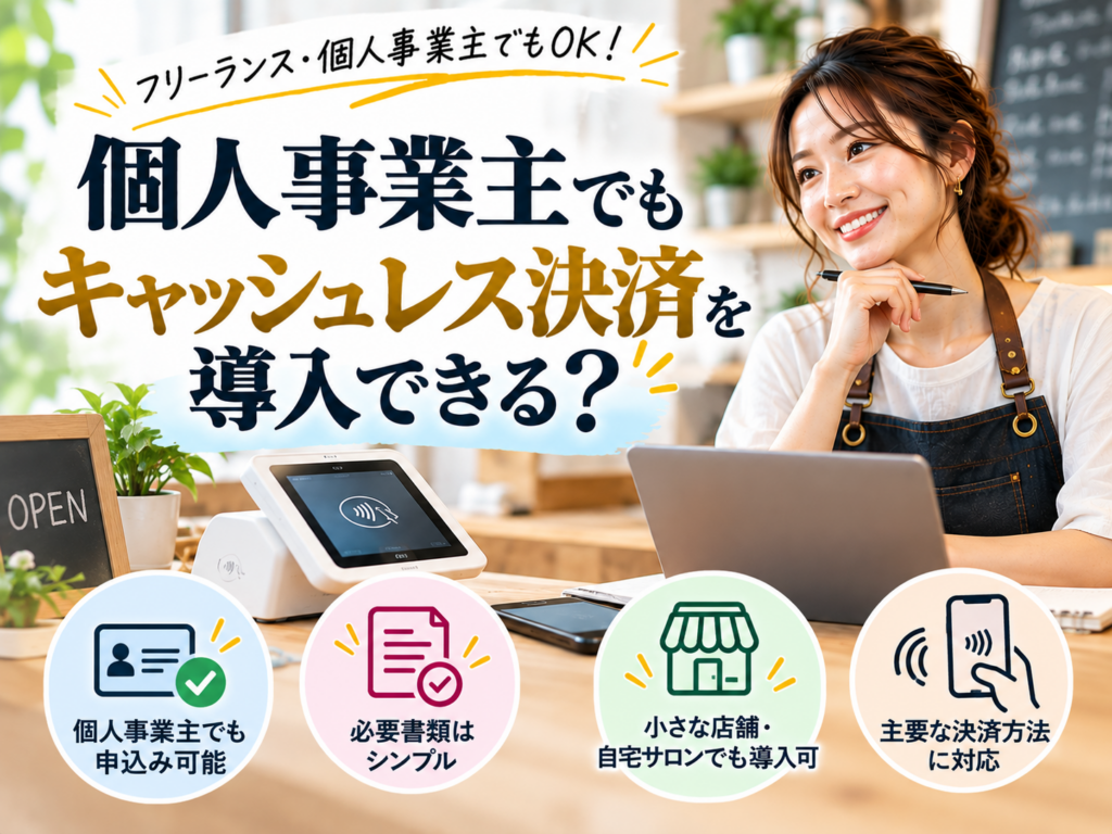 個人事業主でもキャッシュレス決済を導入できる？申し込み方法・必要書類・小規模店舗や自宅サロンでの導入を解説