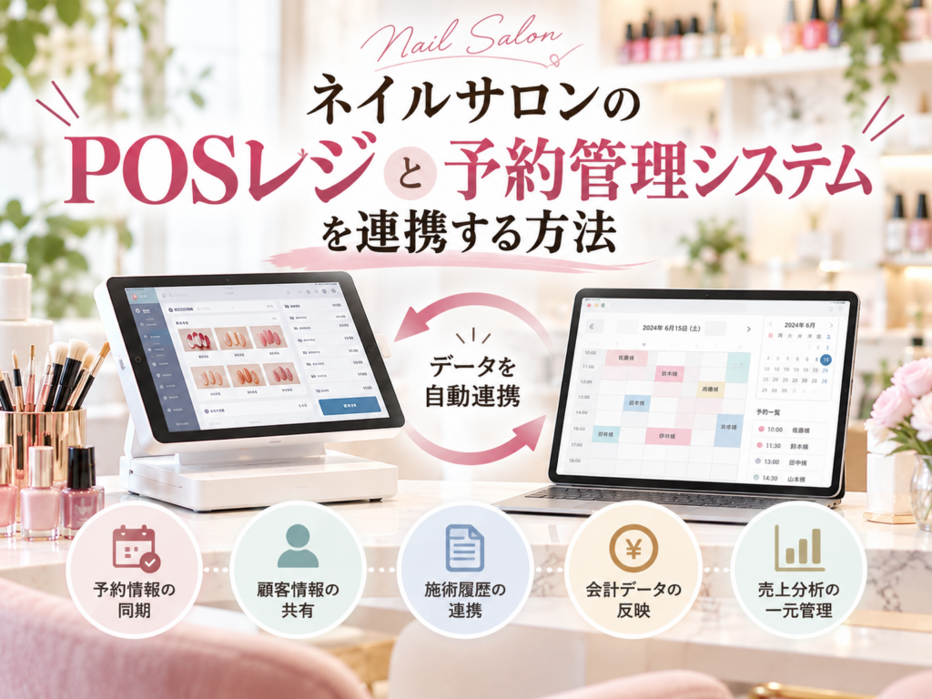 ネイルサロンのPOSレジと予約管理システムの連携方法｜予約情報・顧客情報・施術履歴・会計データを一元管理