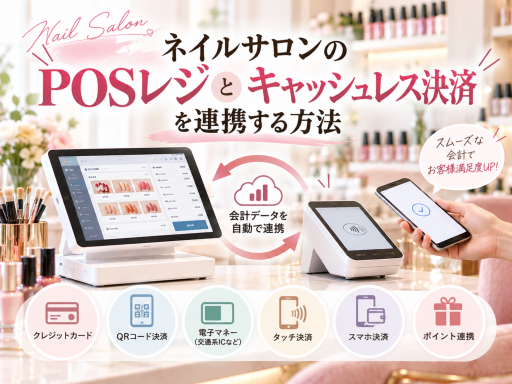 ネイルサロンのPOSレジとキャッシュレス決済を連携する方法｜クレジットカード・QRコード決済・電子マネーに対応した会計システム