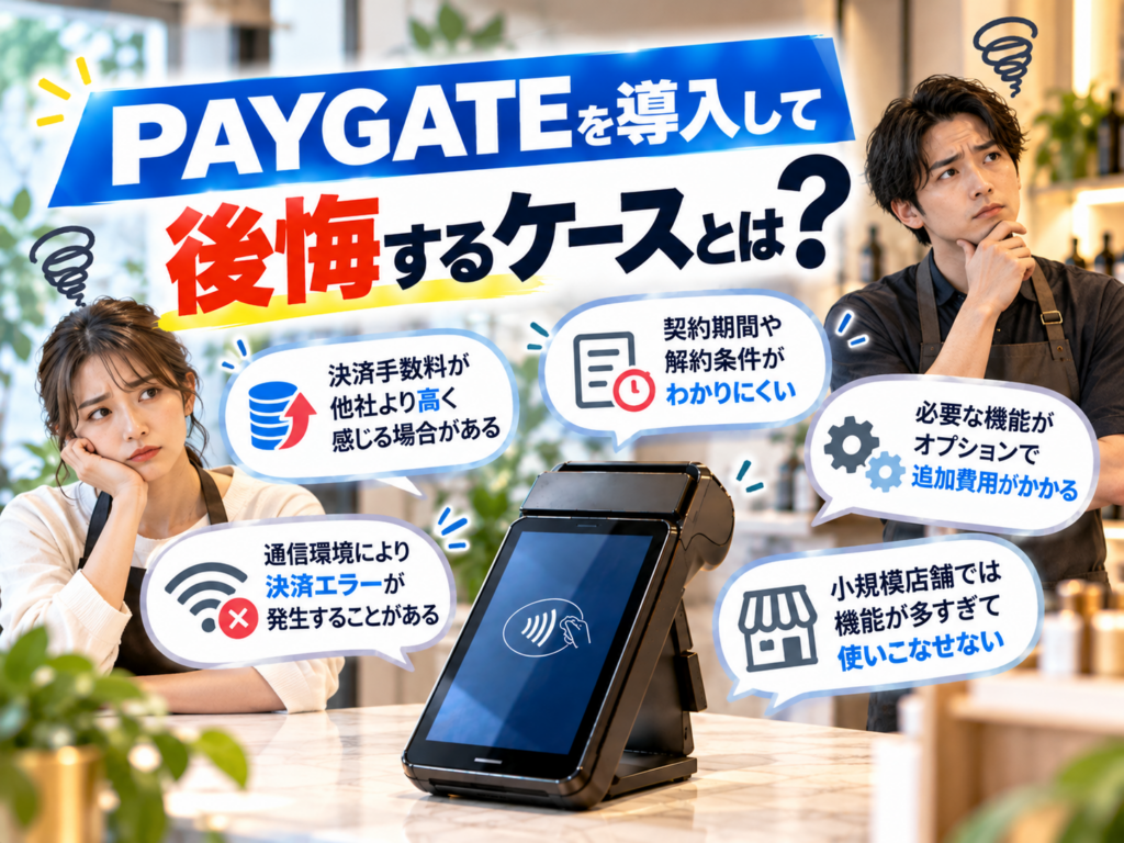 PAYGATEを導入して後悔するケースとは？決済手数料・月額費用・契約期間・解約条件・通信エラーなどの注意点を解説