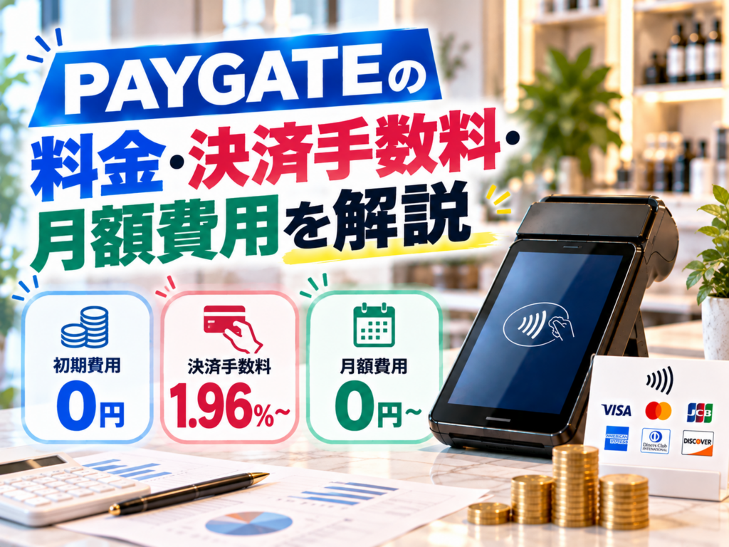 PAYGATEの料金・決済手数料・月額費用を解説｜初期費用やキャッシュレス決済の導入コストを比較