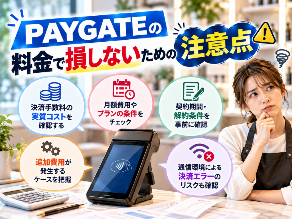 PAYGATEの料金で損しないための注意点｜決済手数料・月額費用・追加費用・契約期間・解約条件を解説