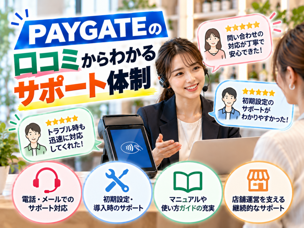 PAYGATEの口コミからわかるサポート体制｜問い合わせ対応・初期設定・導入サポート・トラブル時の対応を解説