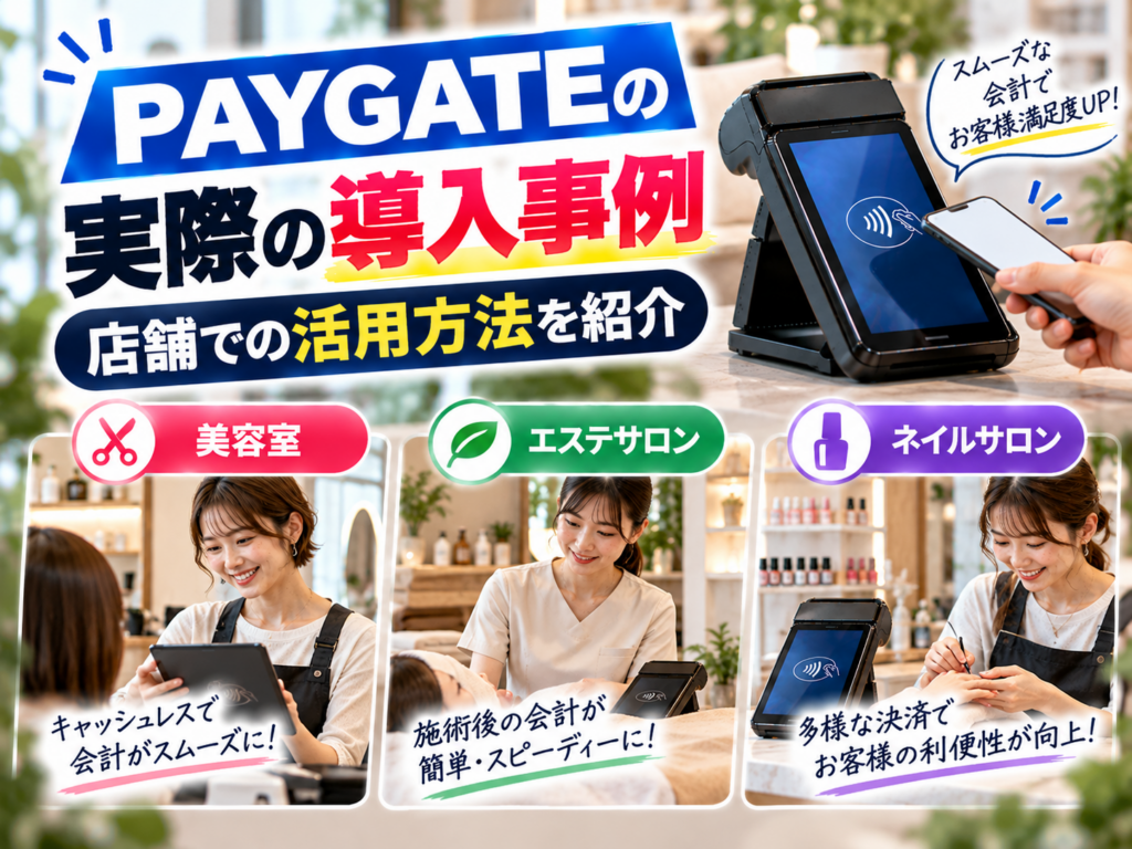 PAYGATEの導入事例と店舗での活用方法｜美容室・エステサロン・ネイルサロンでのキャッシュレス決済の活用例