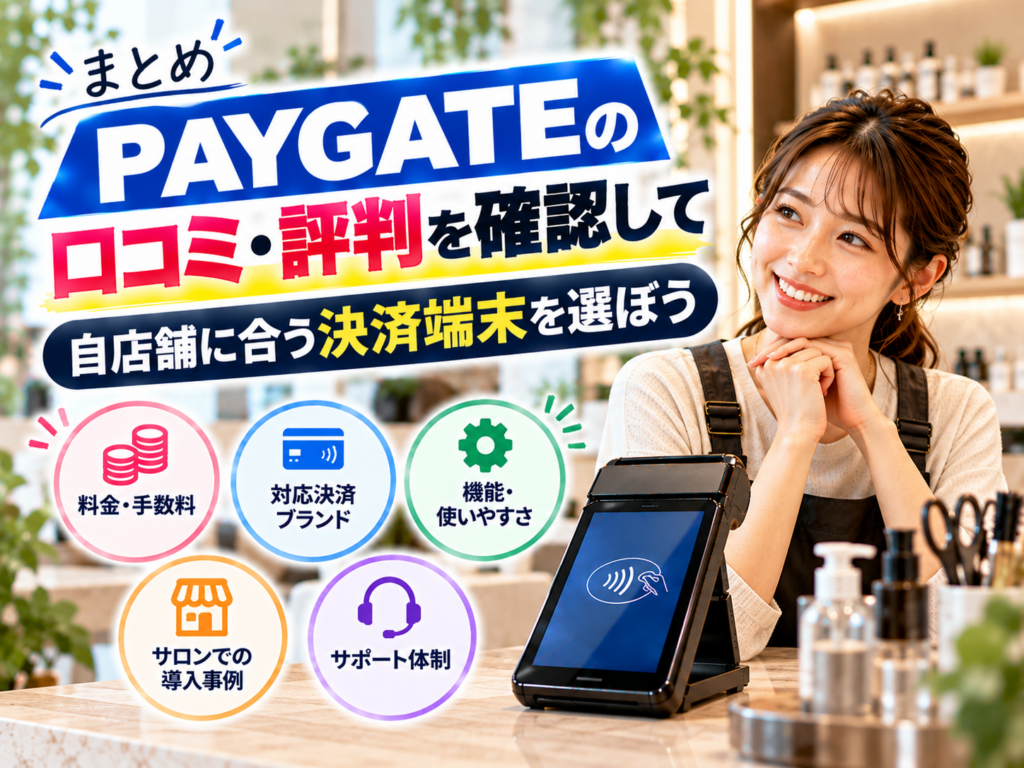 PAYGATEの口コミ・評判まとめ｜料金・決済手数料・対応ブランド・使いやすさ・サポート体制を比較し、自店舗に合う決済端末を選ぶポイント