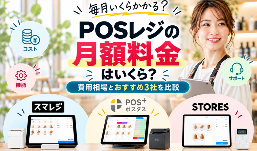 POSレジの月額料金はいくら？費用相場とスマレジ・STORES レジ・POS＋のおすすめ3社を比較