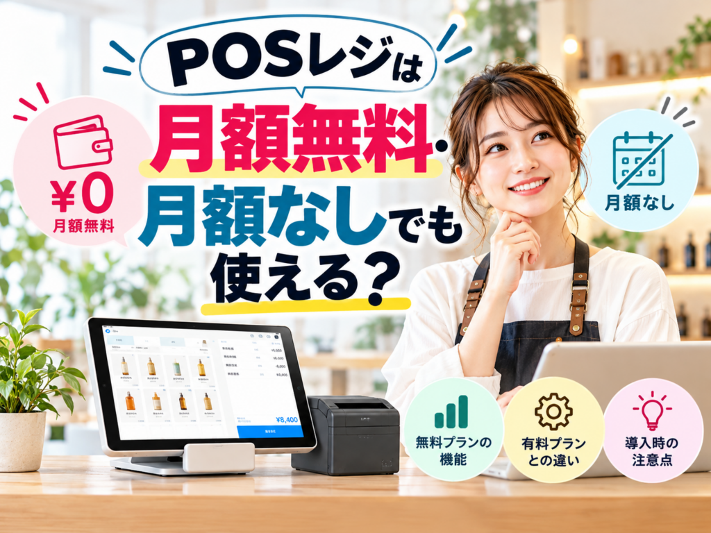 POSレジは月額無料・月額なしでも使える?月額0円の無料プランの機能や有料プランとの違い、導入時の注意点を解説