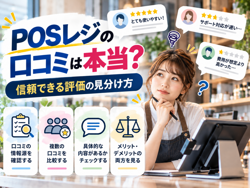 POSレジの口コミは本当?信頼できる評判の見分け方と口コミの情報源・具体性・メリット・デメリットの確認ポイント