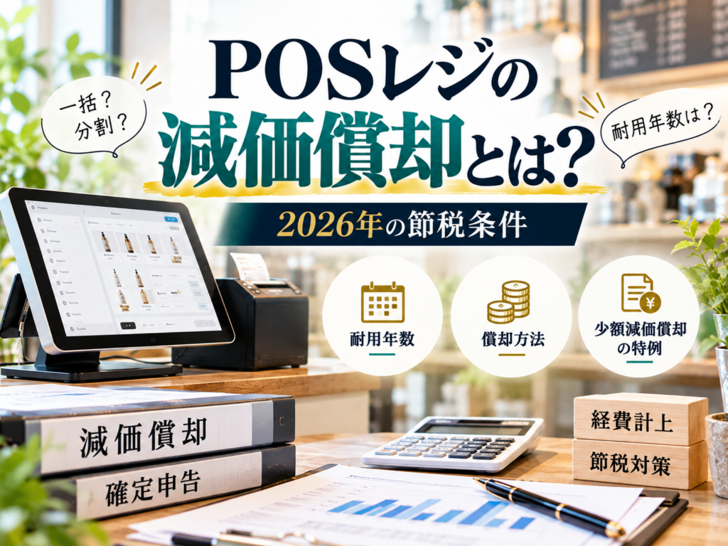 POSレジの減価償却とは？2026年の節税条件・耐用年数・償却方法・少額減価償却資産の特例を解説