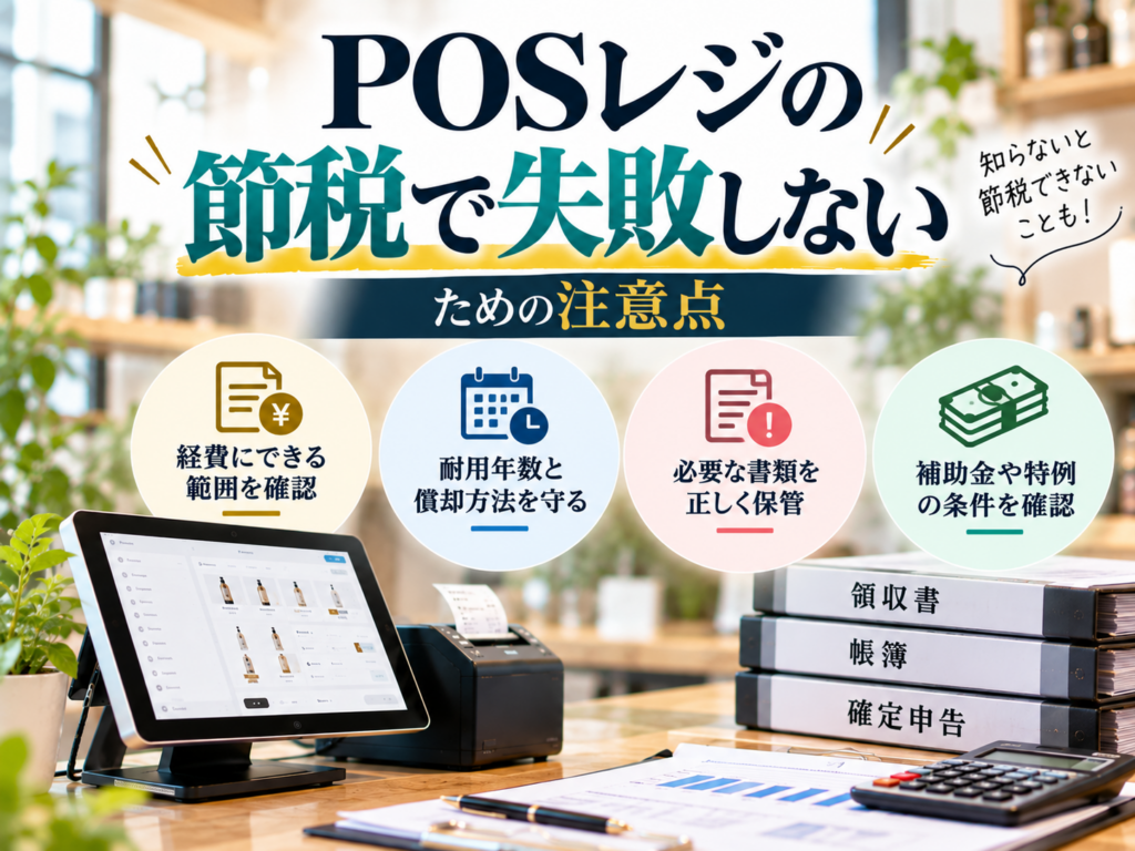 POSレジの節税で失敗しないための注意点｜経費計上の範囲・減価償却・書類保存・補助金の条件を解説