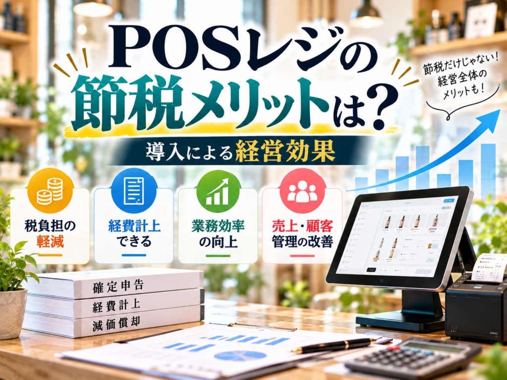 POSレジ導入による節税メリットと経営効果｜経費計上・税負担の軽減・業務効率化・売上管理の改善