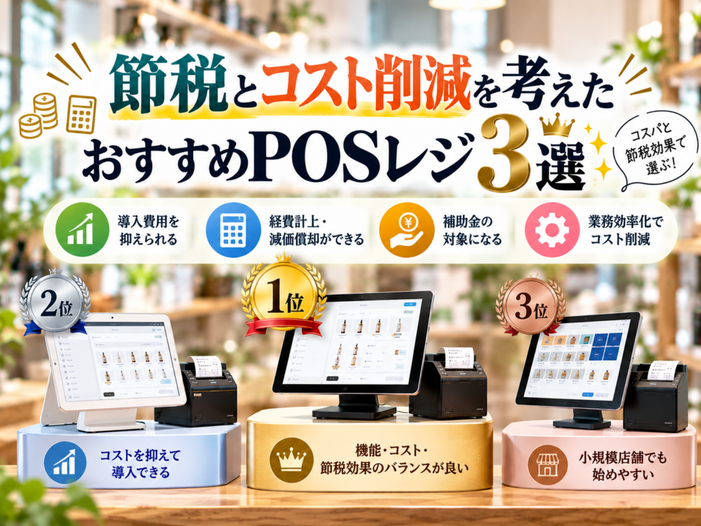 節税とコスト削減を考えたおすすめPOSレジ3選｜導入費用・経費計上・減価償却・業務効率化のメリットを比較