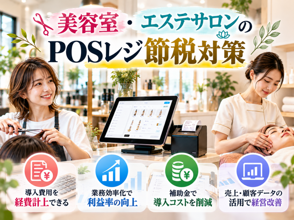 美容室・エステサロンのPOSレジ節税対策｜導入費用の経費計上・補助金活用・業務効率化によるコスト削減を解説