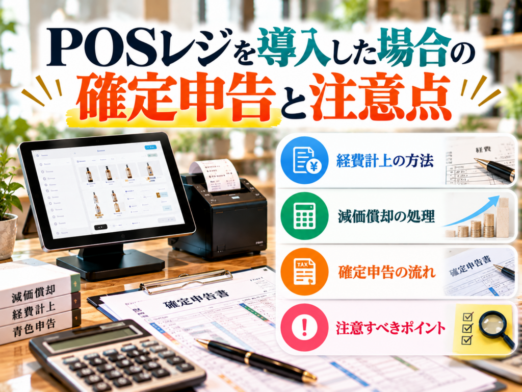 POSレジ導入後の確定申告と注意点｜経費計上・減価償却・青色申告の方法と必要書類を解説