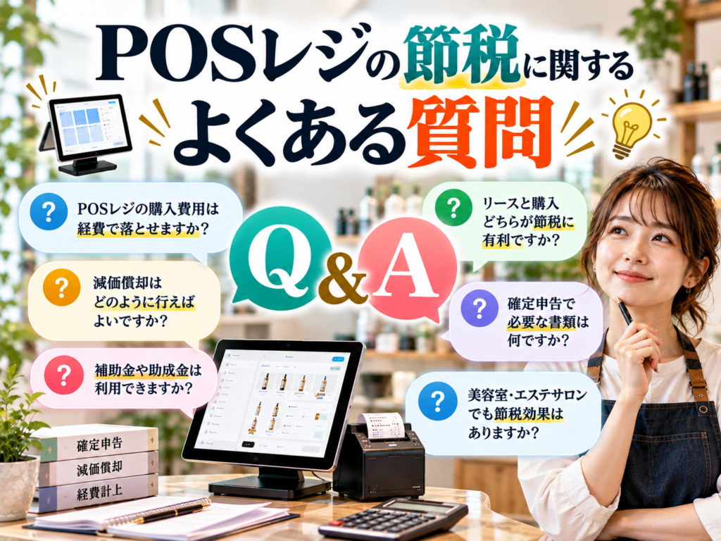 POSレジの節税に関するよくある質問｜購入費用の経費計上・減価償却・確定申告・補助金活用について解説