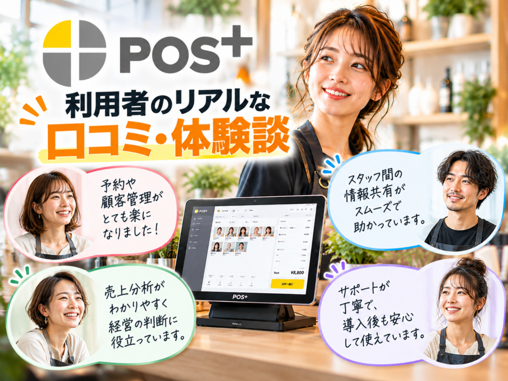 POS＋（ポスタス）利用者のリアルな口コミ・体験談｜予約・顧客管理の使いやすさや売上分析、サポート体制に関する評判