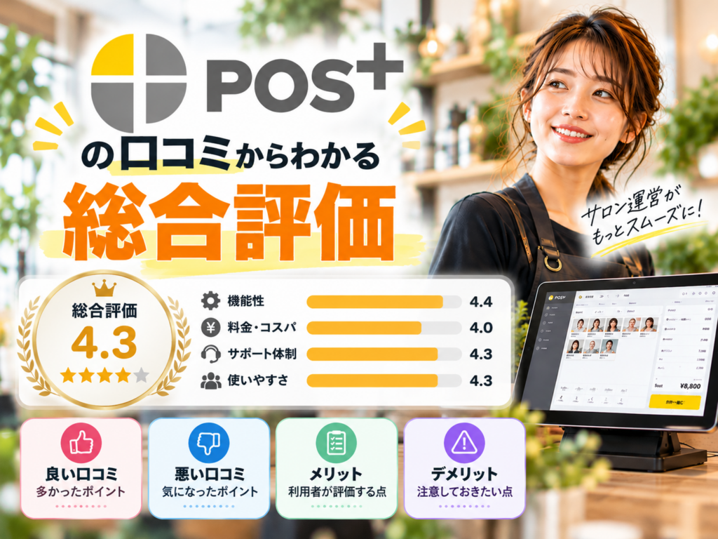 POS＋（ポスタス）の口コミからわかる総合評価｜機能性・料金・サポート体制・使いやすさとメリット・デメリットを比較