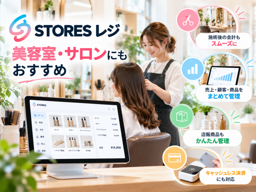 STORES レジは美容室・サロンにもおすすめ|会計・売上管理・商品管理・キャッシュレス決済に対応