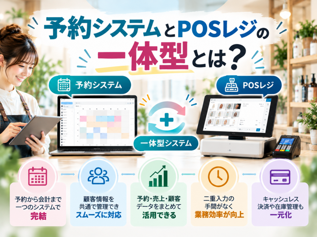 予約システムとPOSレジ一体型による予約・顧客・売上管理の一元化