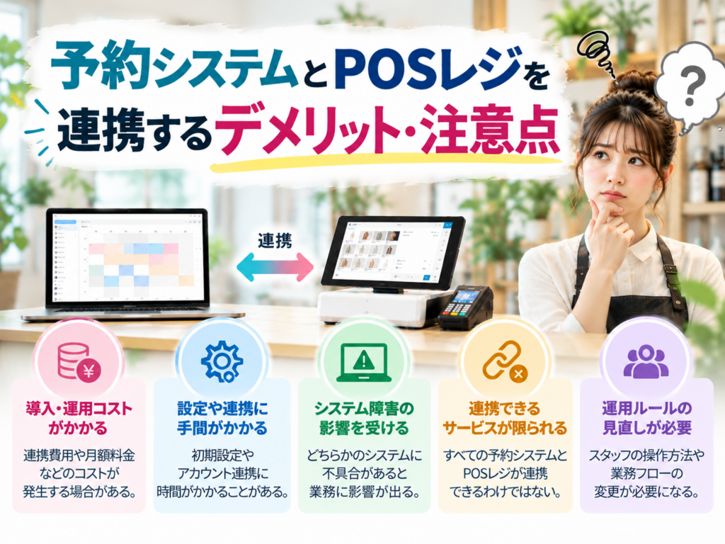 予約システムとPOSレジを連携するデメリット・注意点と導入時の確認ポイント