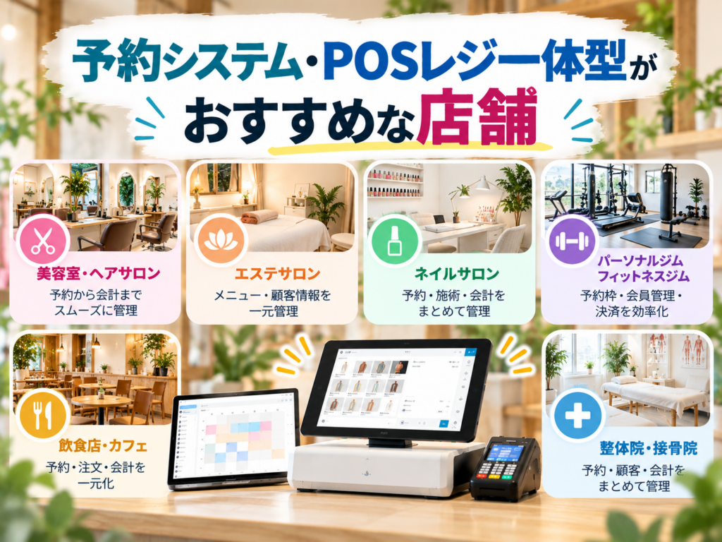 予約システム・POSレジ一体型がおすすめな美容室・サロンなどの店舗