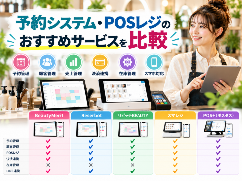 予約システム・POSレジのおすすめサービスと機能を比較