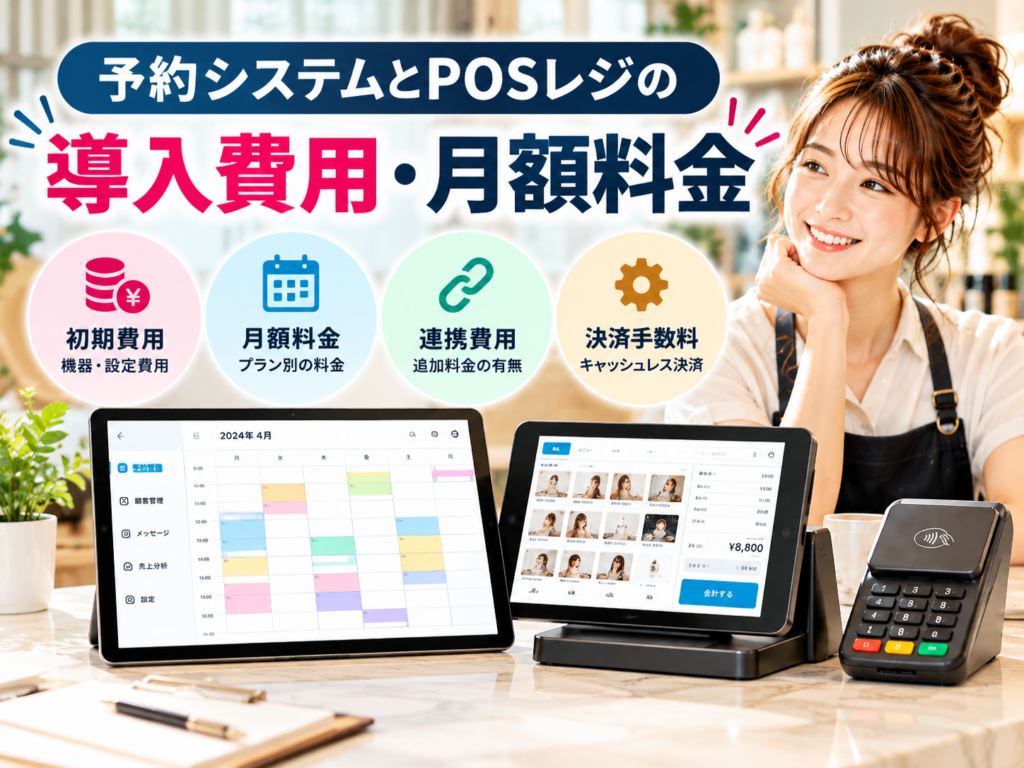 予約システムとPOSレジの導入費用・月額料金を解説｜初期費用・連携費用・決済手数料の比較ポイント