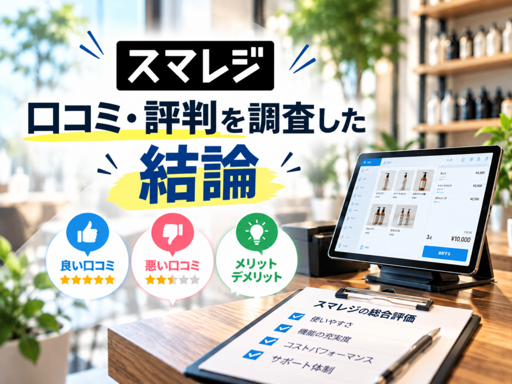 スマレジの口コミ・評判を調査した結論|良い口コミ・悪い口コミやメリット・デメリット、使いやすさ・機能・コストを比較