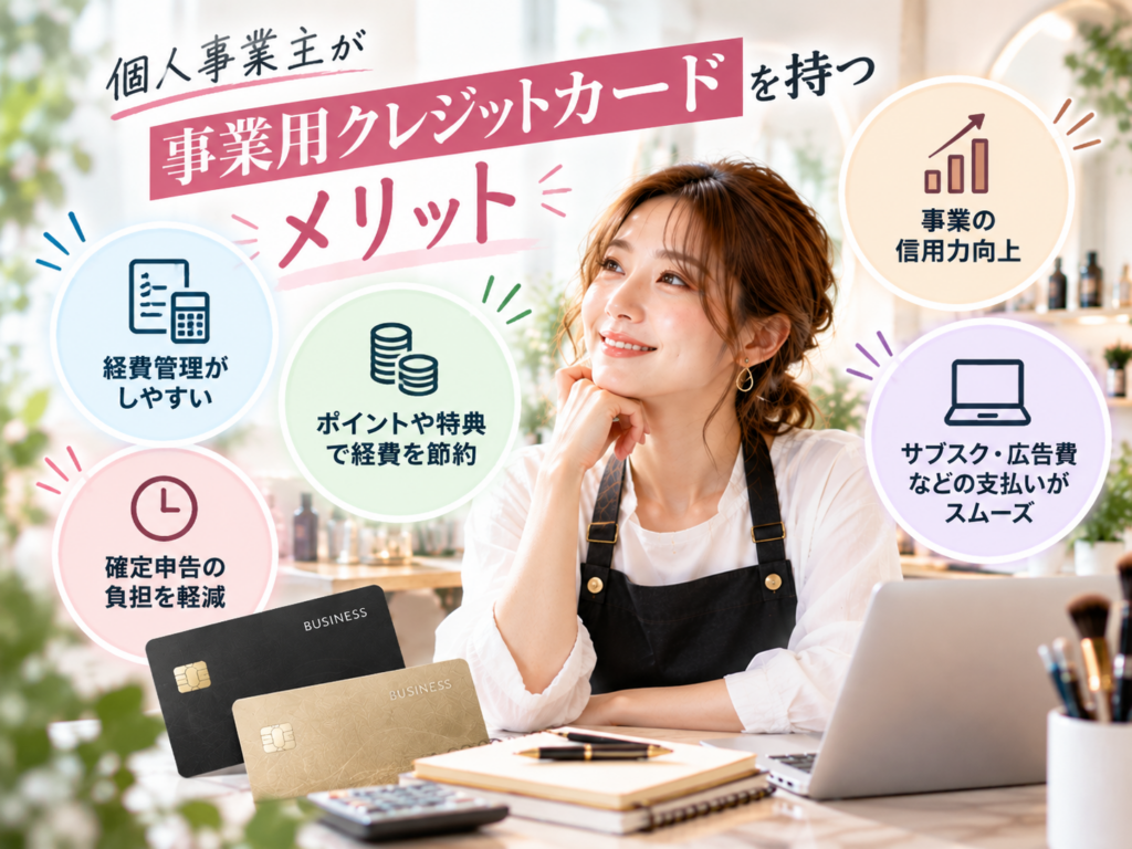 個人事業主が事業用クレジットカードを持つメリットと経費管理・確定申告の効率化