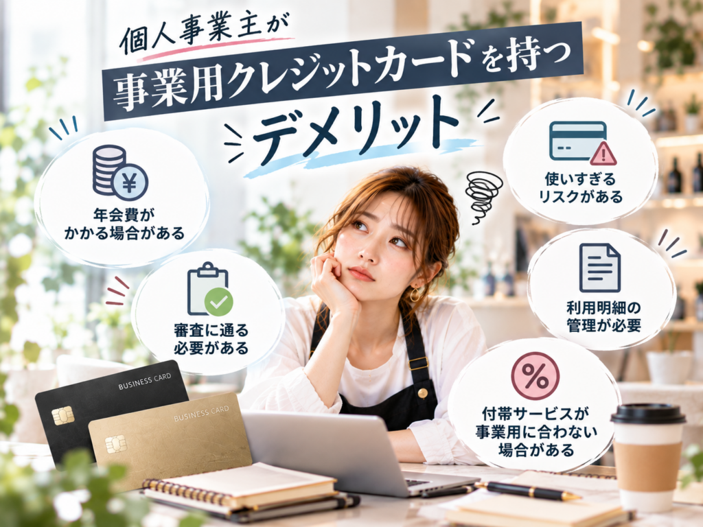 個人事業主が事業用クレジットカードを持つデメリットと利用時の注意点