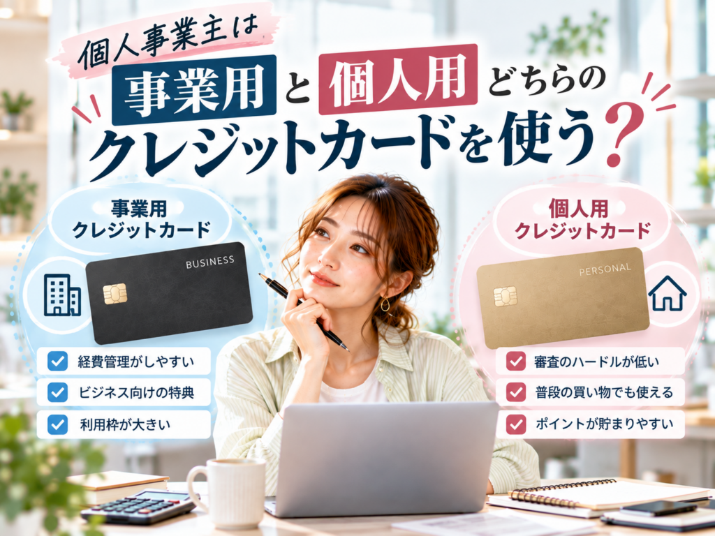 個人事業主が事業用と個人用どちらのクレジットカードを使うべきか比較