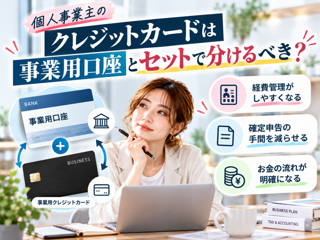 個人事業主がクレジットカードと事業用口座を分けるメリット
