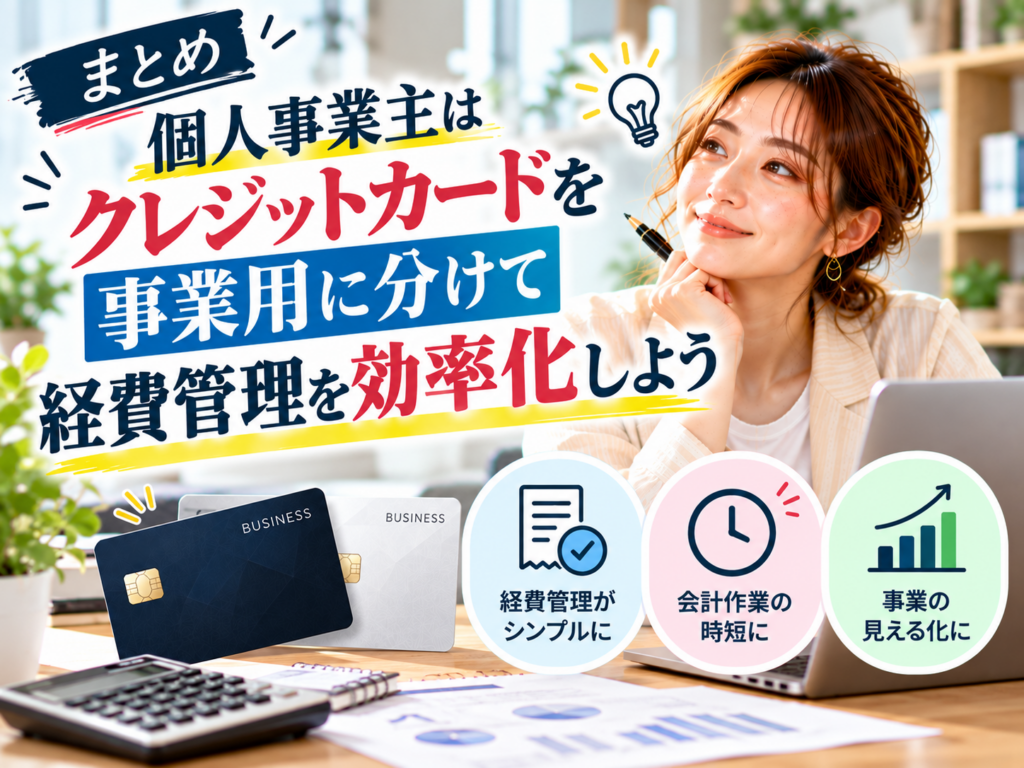個人事業主がクレジットカードを事業用に分けて経費管理を効率化する方法